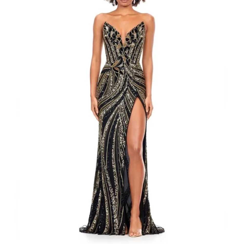 Ashley Lauren 11236 strapless sequin prom dress